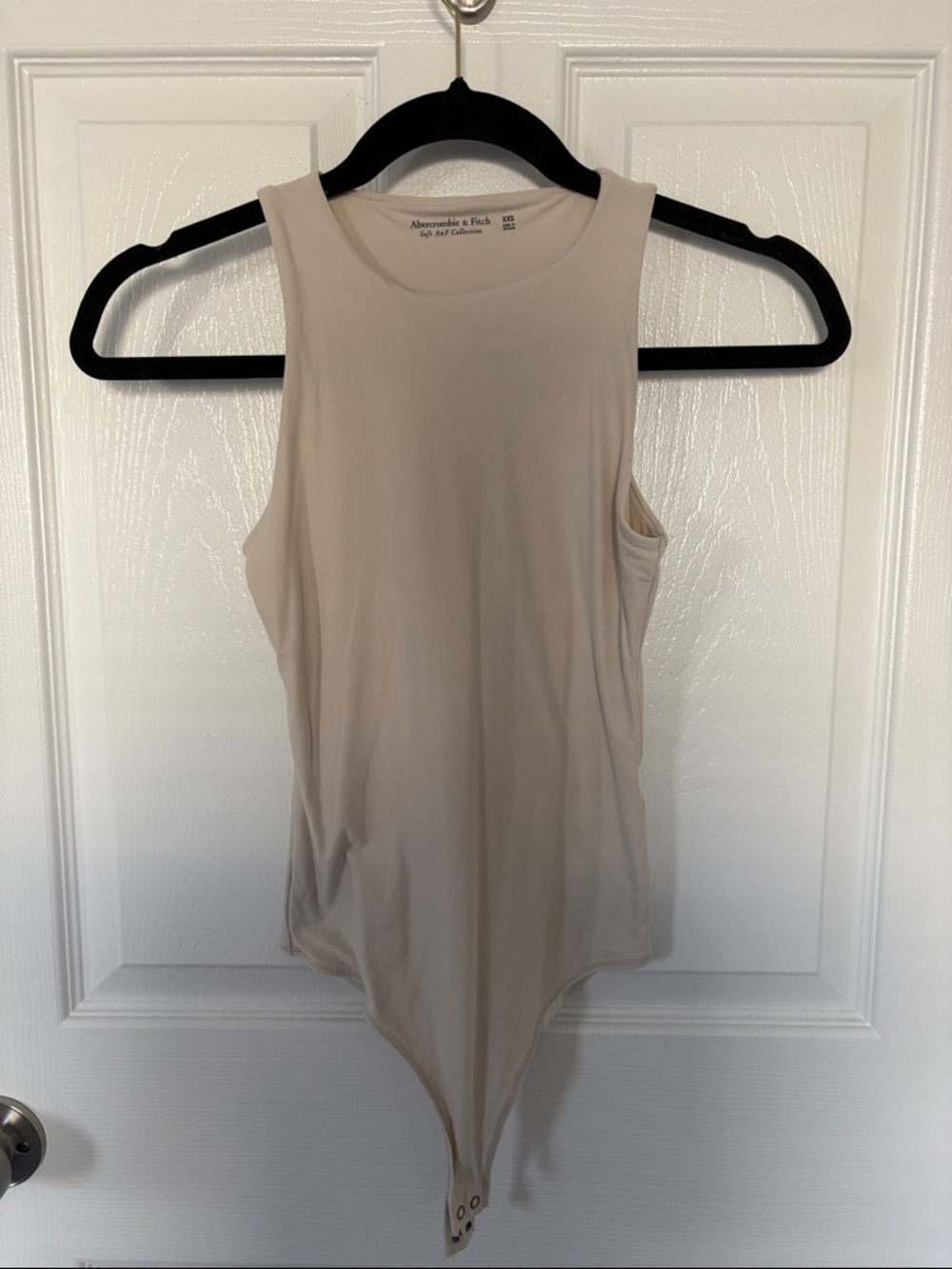 Abercrombie & Fitch Cream High-Neck Sleeveless Bodysuit